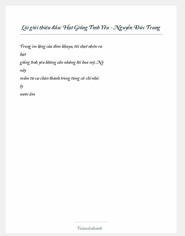 Trích đoạn Hạt Giống Tình Yêu - Nguyễn Đức Trung