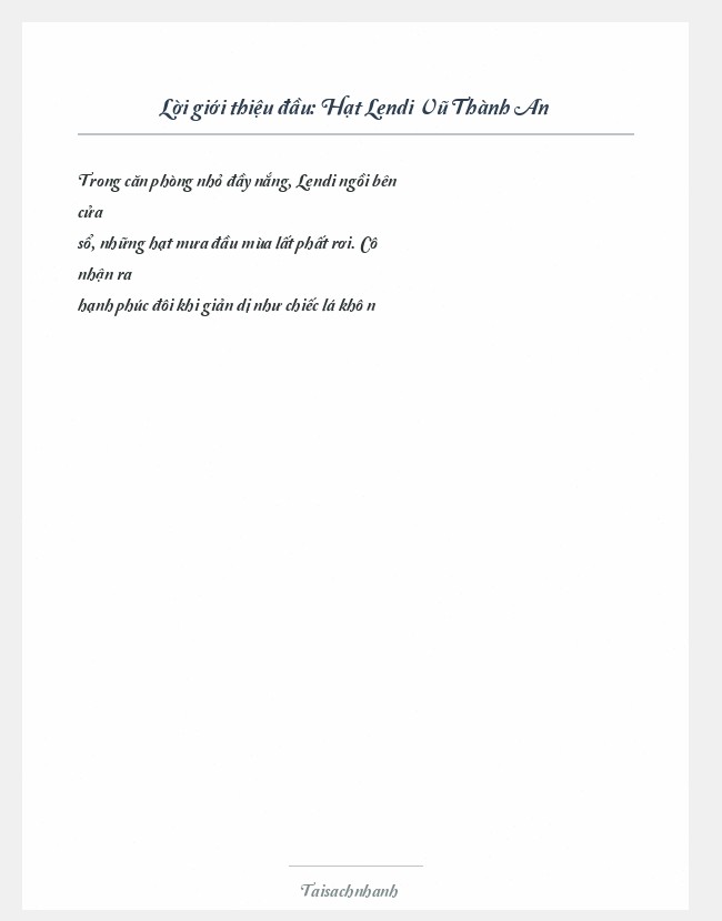 Trích đoạn Hạt Lendi Vũ Thành An