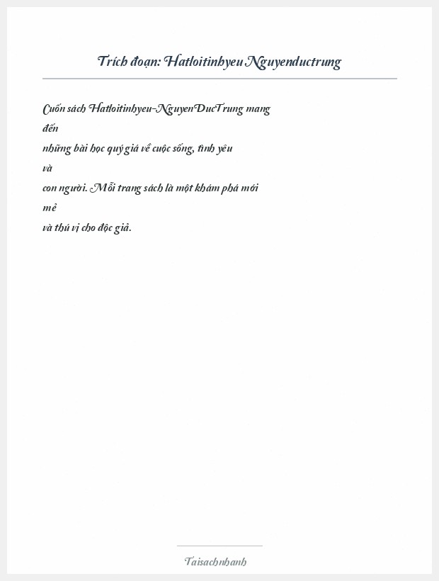 Trích đoạn Hatloitinhyeu Nguyenductrung