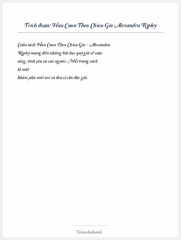 Trích đoạn Hau Cuon Theo Chieu Gio Alexandra Ripley