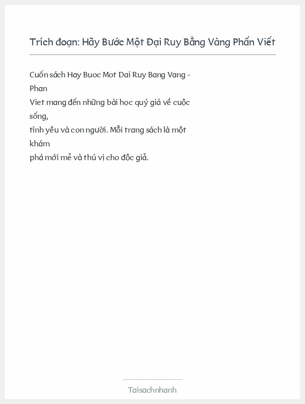 Trích đoạn Hãy Bước Một Đại Ruy Bằng Vàng Phấn Viết