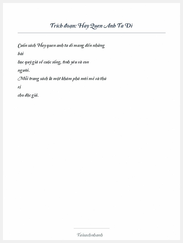 Trích đoạn Hay Quen Anh Ta Di