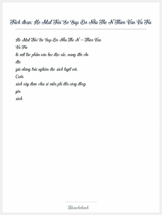 Trích đoạn He Mat Troi Se Sup Do Nhu The N Thien Van Vu Tru