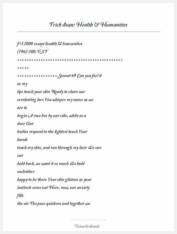 Trích đoạn Health & Humanities