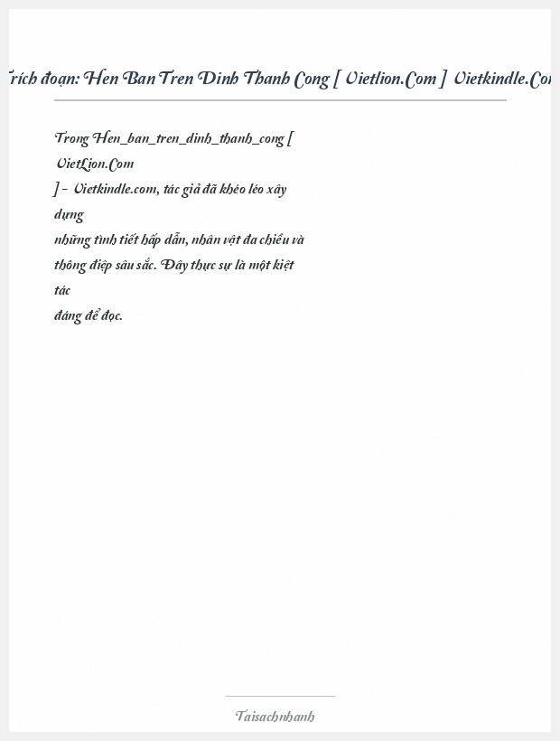 Trích đoạn Hen Ban Tren Dinh Thanh Cong [ Vietlion.Com ] Vietkindle.Com
