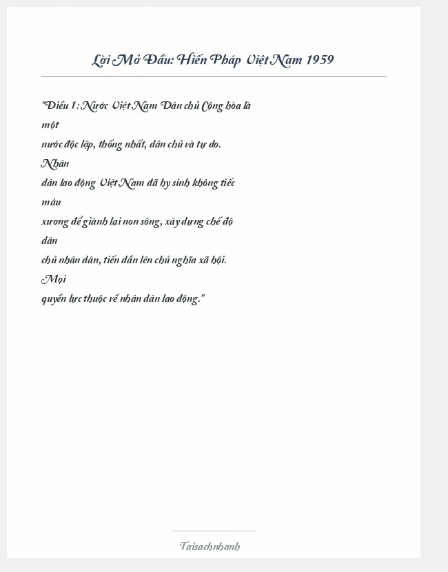 Trích đoạn Hiến Pháp Việt Nam 1959