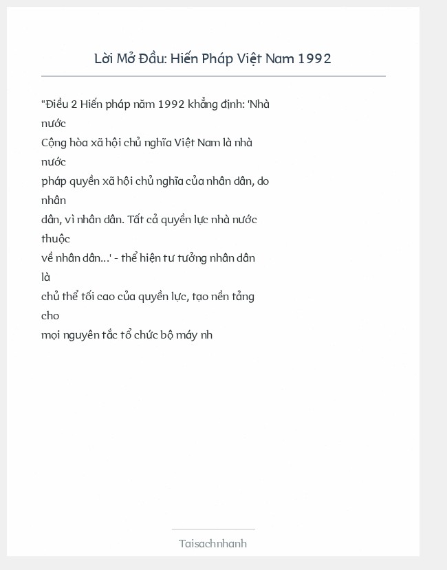 Trích đoạn Hiến Pháp Việt Nam 1992