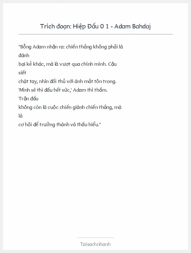 Trích đoạn Hiệp Đấu 0 1 - Adam Bahdaj