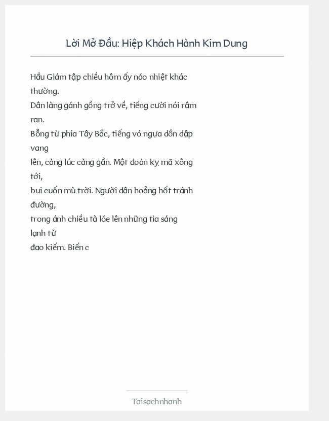 Trích đoạn Hiệp Khách Hành Kim Dung