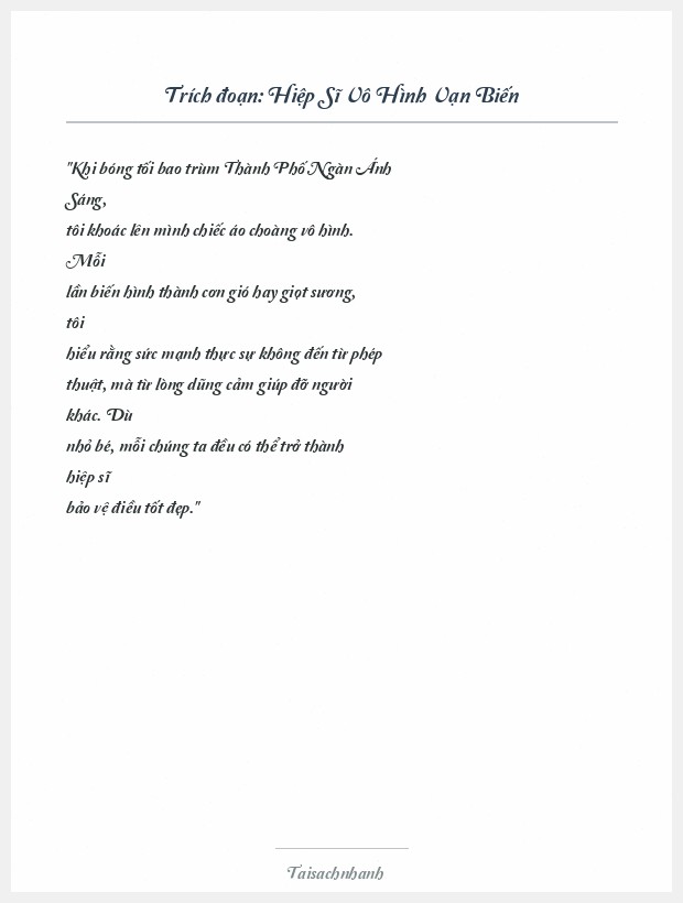 Trích đoạn Hiệp Sĩ Vô Hình Vạn Biến