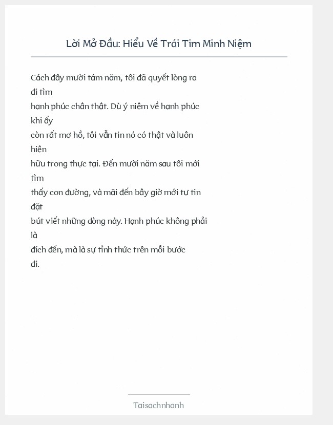 Trích đoạn Hiểu Về Trái Tim Minh Niệm