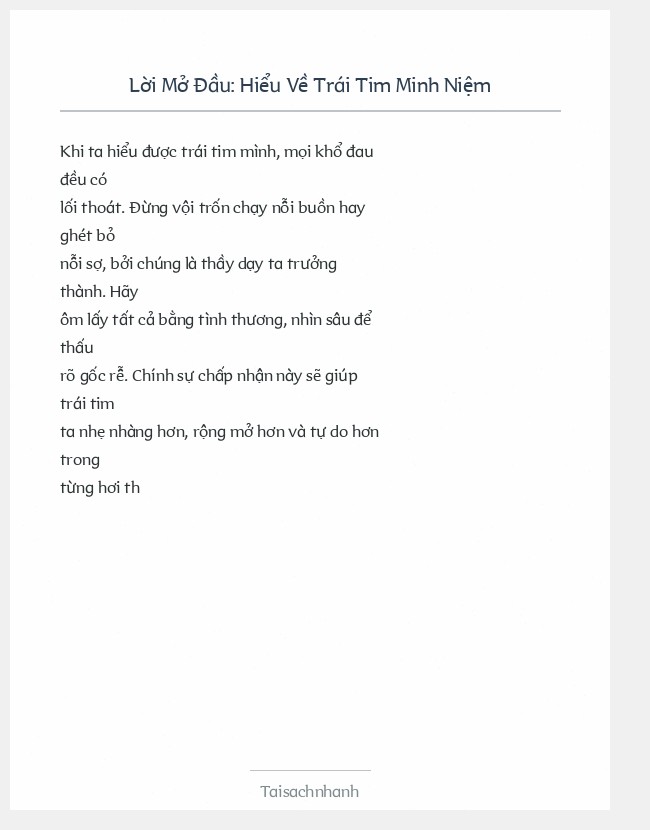 Trích đoạn Hiểu Về Trái Tim Minh Niệm