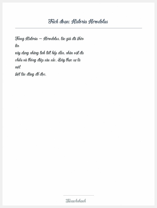 Trích đoạn Historia Herodotus