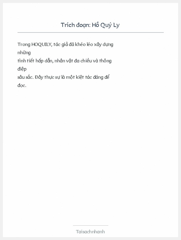 Trích đoạn Hồ Quý Ly