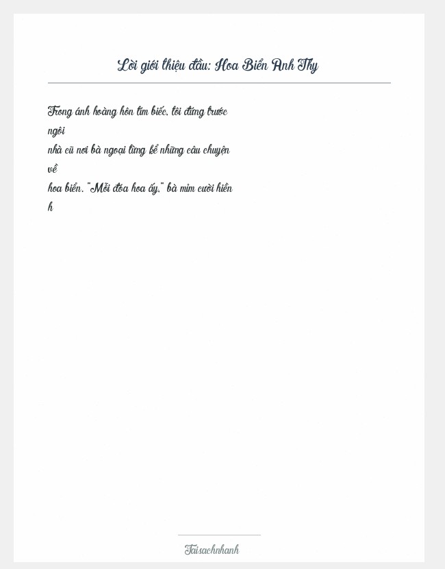 Trích đoạn Hoa Biển Anh Thy