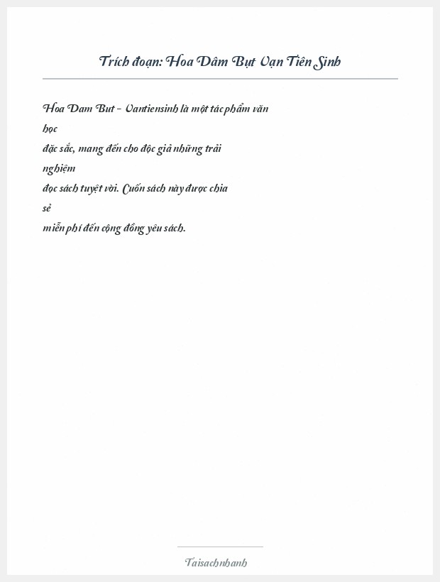 Trích đoạn Hoa Dâm Bụt Vạn Tiên Sinh