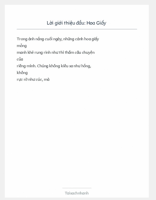 Trích đoạn Hoa Giấy