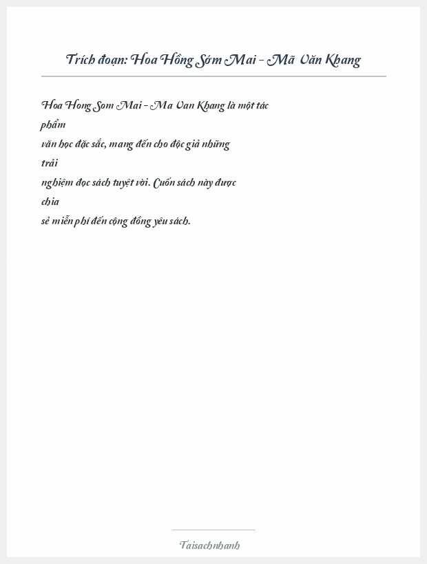 Trích đoạn Hoa Hồng Sớm Mai - Mã Văn Khang