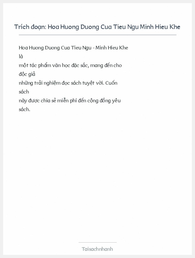 Trích đoạn Hoa Huong Duong Cua Tieu Ngu Minh Hieu Khe