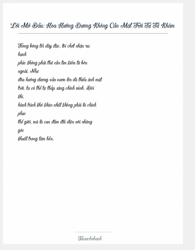 Trích đoạn Hoa Hướng Dương Không Cần Mặt Trời Tự Từ Khám