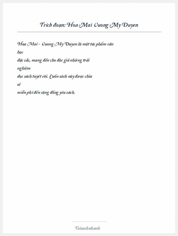Trích đoạn Hoa Mai Vuong My Duyen
