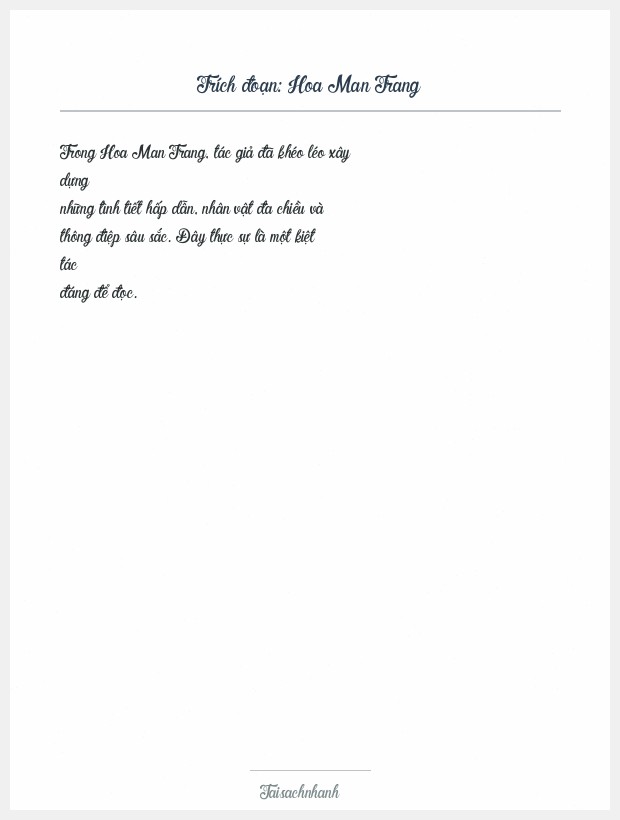 Trích đoạn Hoa Man Trang