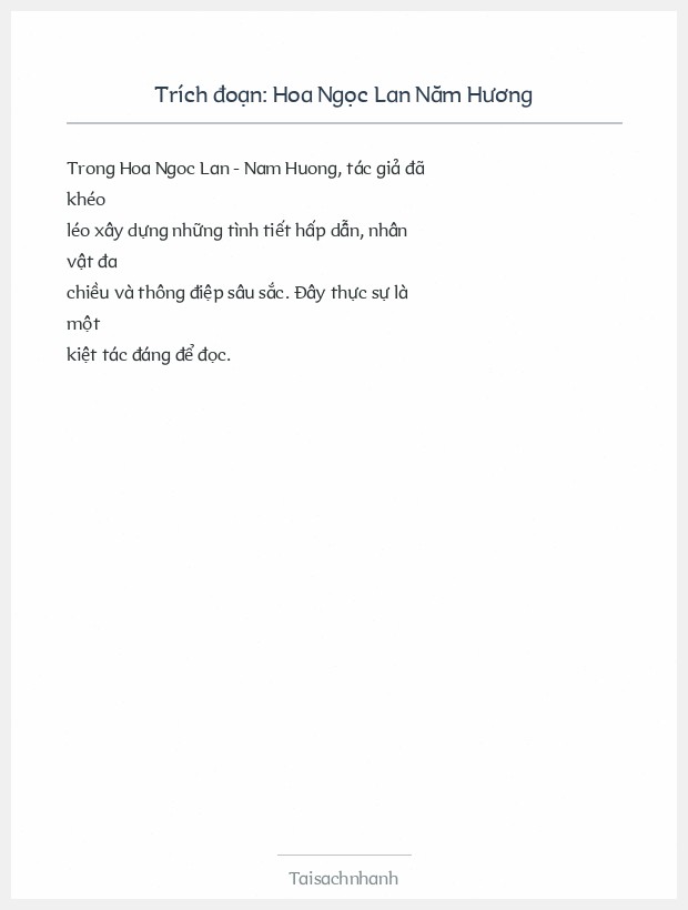 Trích đoạn Hoa Ngọc Lan Năm Hương