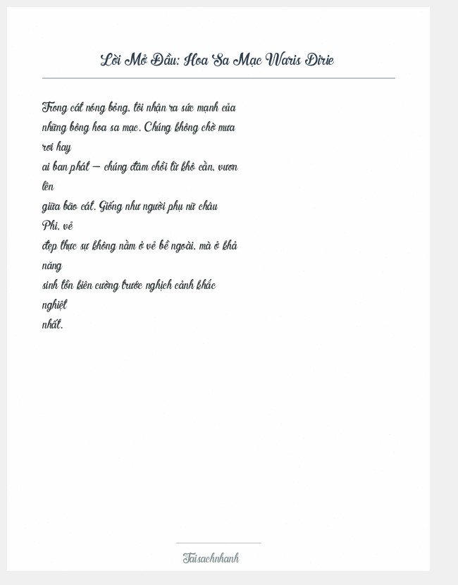 Trích đoạn Hoa Sa Mạc Waris Dirie