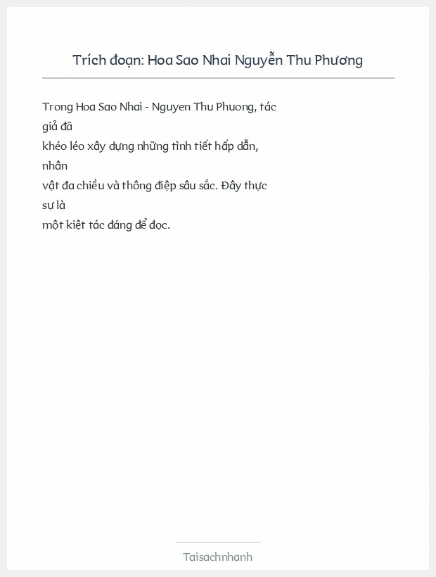 Trích đoạn Hoa Sao Nhai Nguyễn Thu Phương