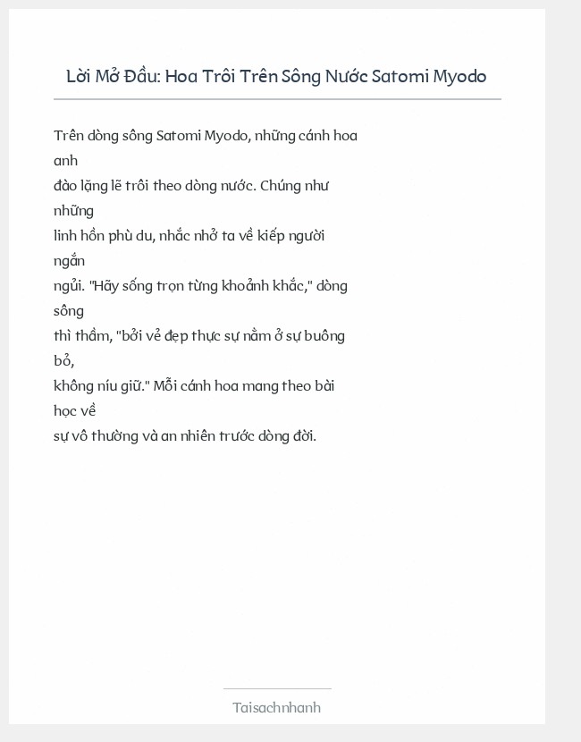 Trích đoạn Hoa Trôi Trên Sông Nước Satomi Myodo