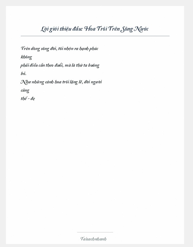 Trích đoạn Hoa Trôi Trên Sông Nước