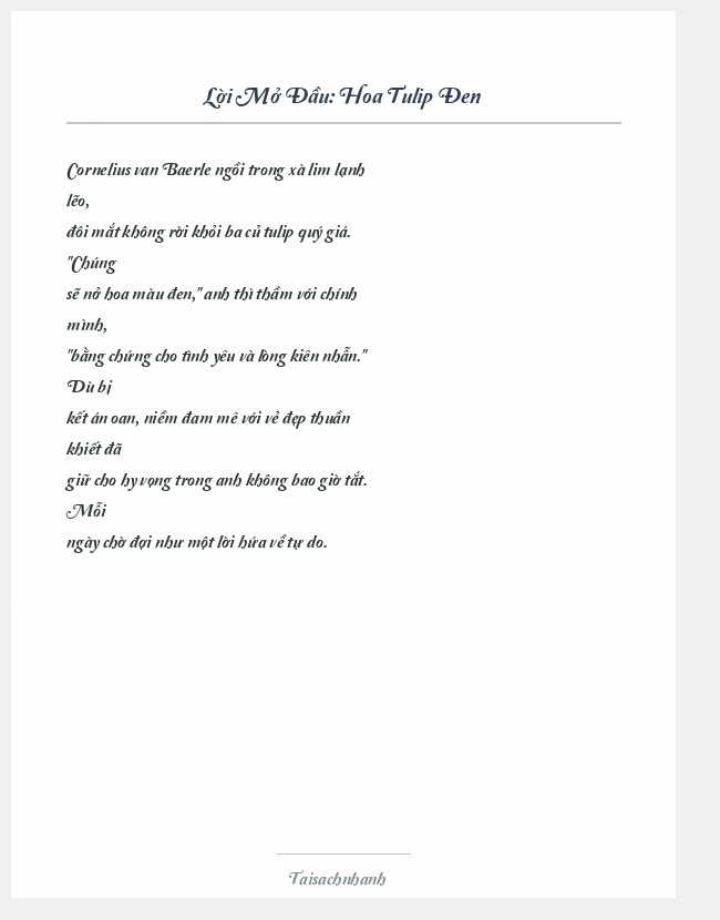 Trích đoạn Hoa Tulip Đen