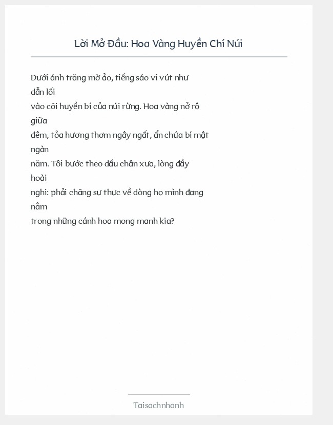 Trích đoạn Hoa Vàng Huyền Chí Núi