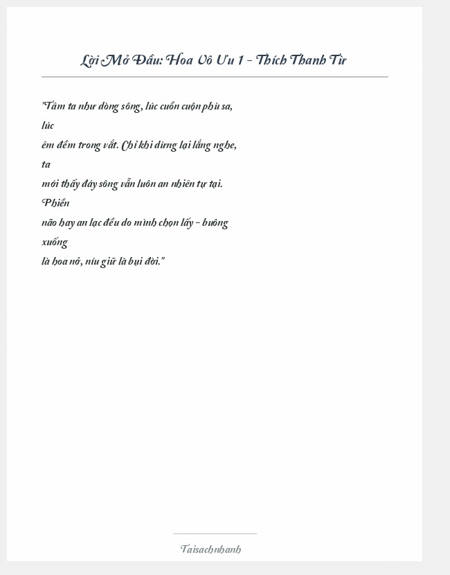 Trích đoạn Hoa Vô Ưu 1 - Thích Thanh Từ