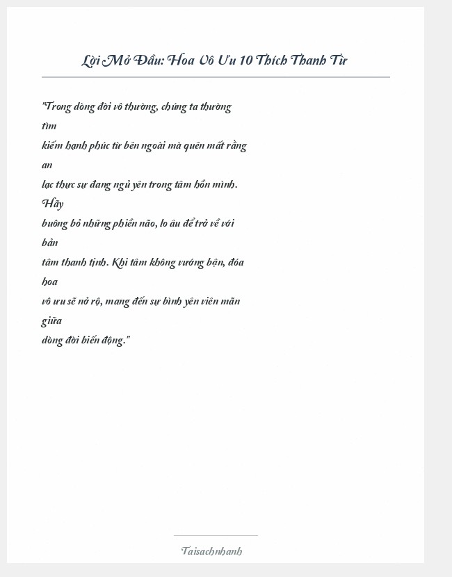 Trích đoạn Hoa Vô Ưu 10 Thích Thanh Từ