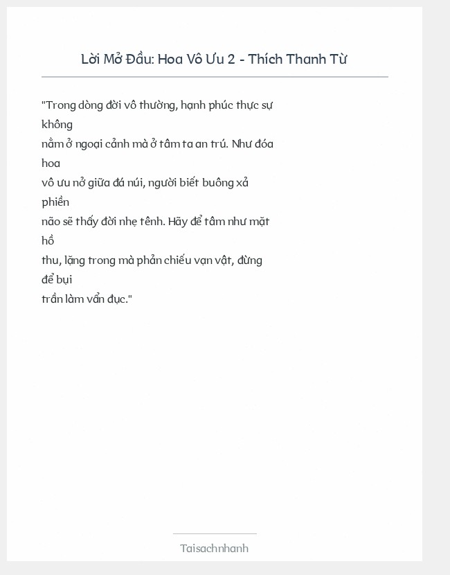 Trích đoạn Hoa Vô Ưu 2 - Thích Thanh Từ