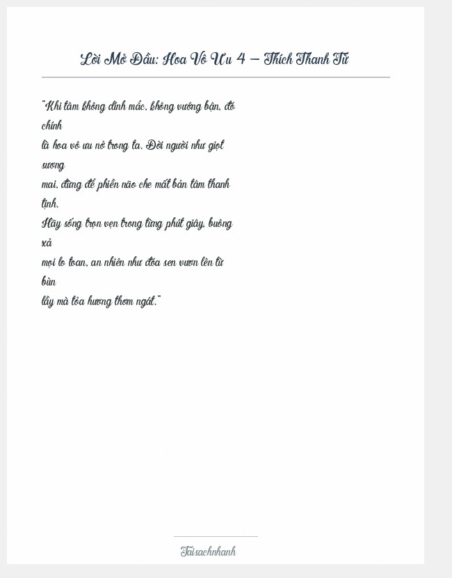 Trích đoạn Hoa Vô Ưu 4 - Thích Thanh Từ