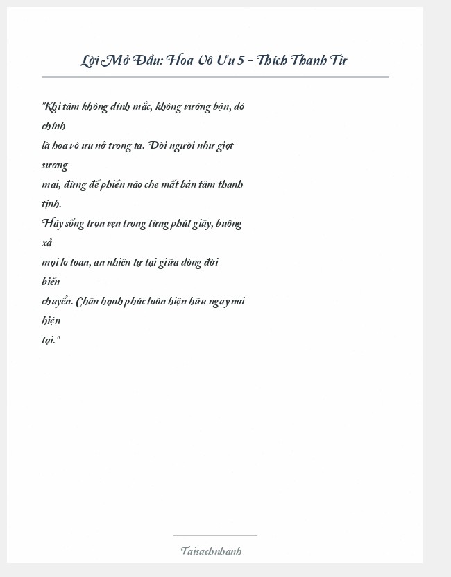 Trích đoạn Hoa Vô Ưu 5 - Thích Thanh Từ
