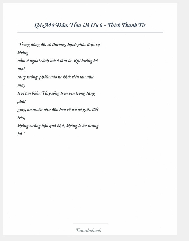 Trích đoạn Hoa Vô Ưu 6 - Thích Thanh Từ
