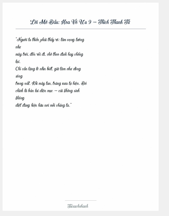Trích đoạn Hoa Vô Ưu 9 - Thích Thanh Từ