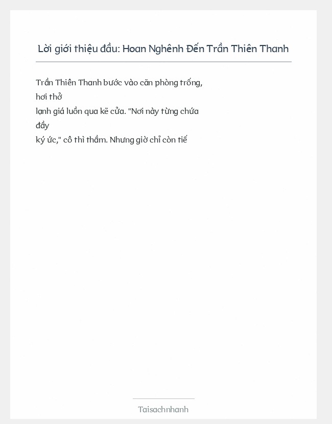 Trích đoạn Hoan Nghênh Đến Trần Thiên Thanh