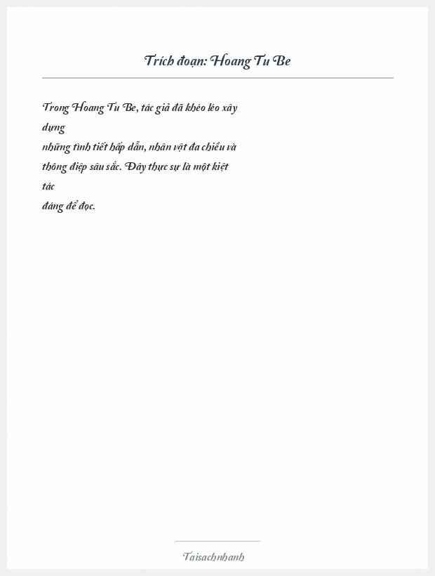 Trích đoạn Hoang Tu Be