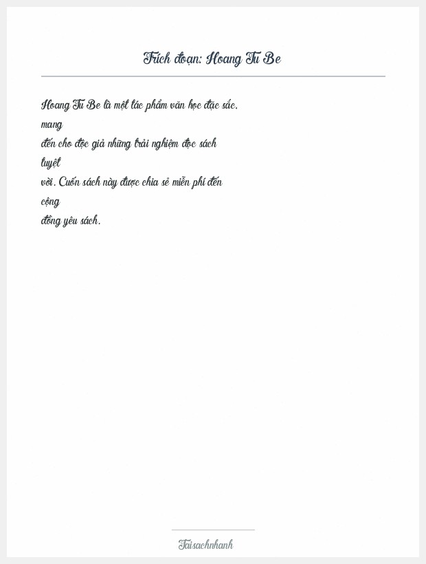 Trích đoạn Hoang Tu Be