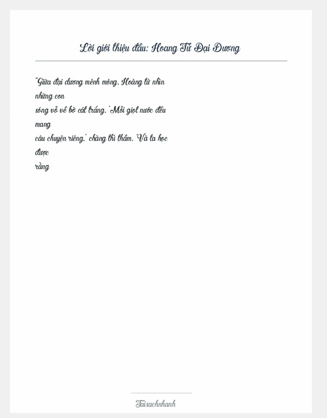 Trích đoạn Hoang Tử Đại Dương