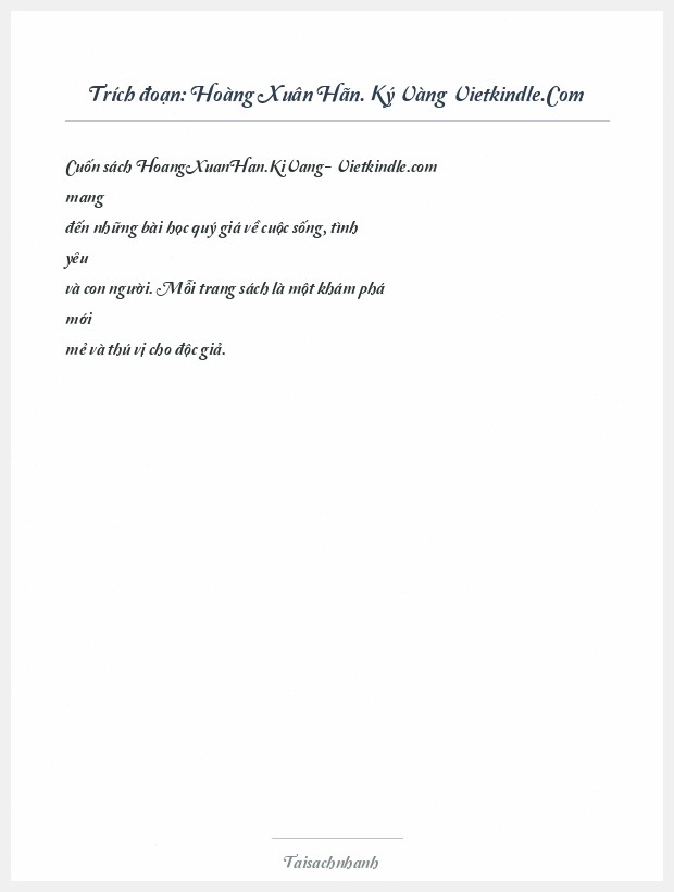 Trích đoạn Hoàng Xuân Hãn. Ký Vàng Vietkindle.Com
