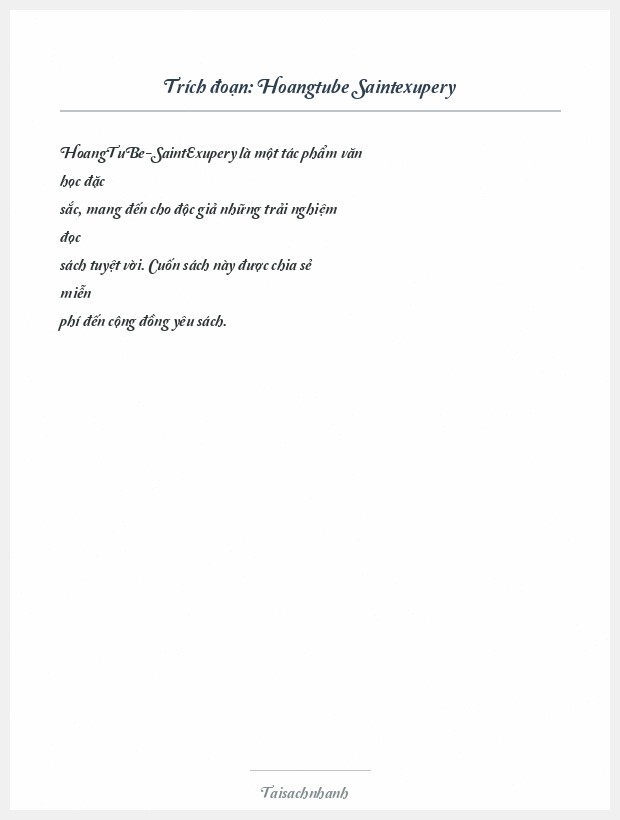 Trích đoạn Hoangtube Saintexupery