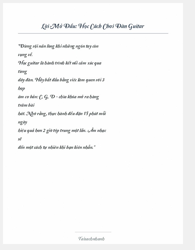 Trích đoạn Học Cách Chơi Đàn Guitar