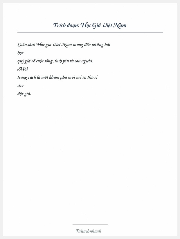 Trích đoạn Học Giả Việt Nam