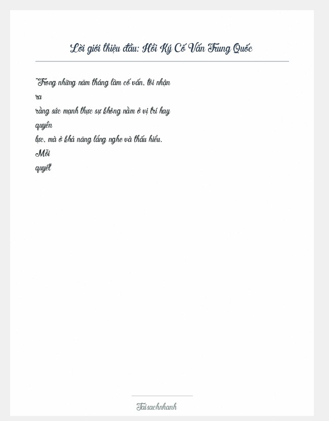 Trích đoạn Hồi Ký Cố Vấn Trung Quốc