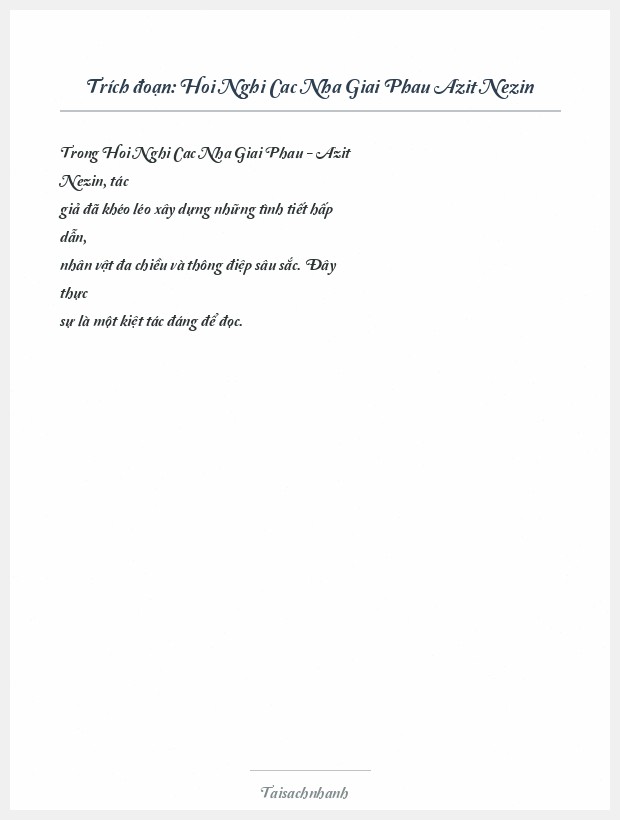 Trích đoạn Hoi Nghi Cac Nha Giai Phau Azit Nezin